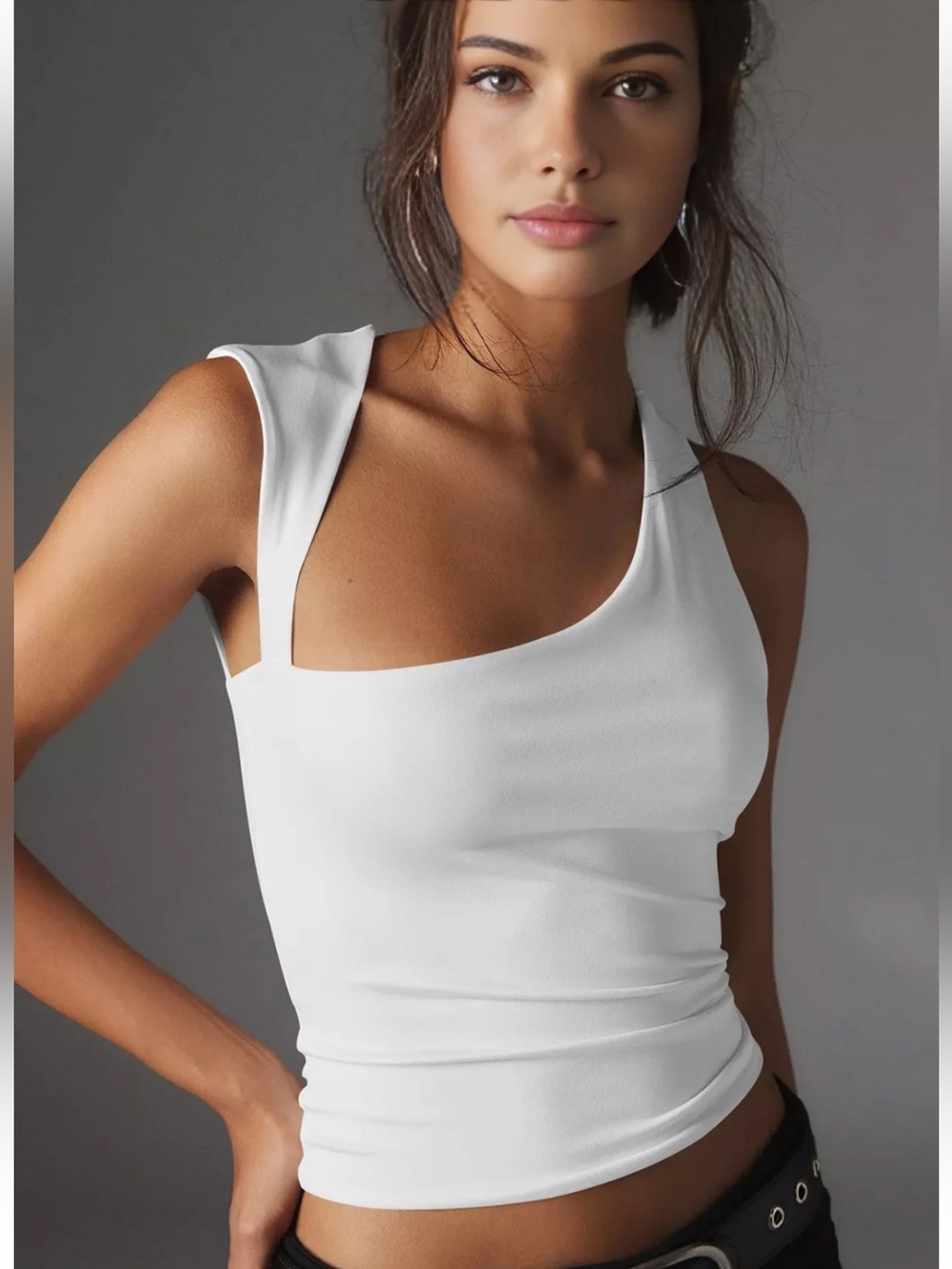 NWOT Commense Asymmetric Neck Cut Out Tank Top